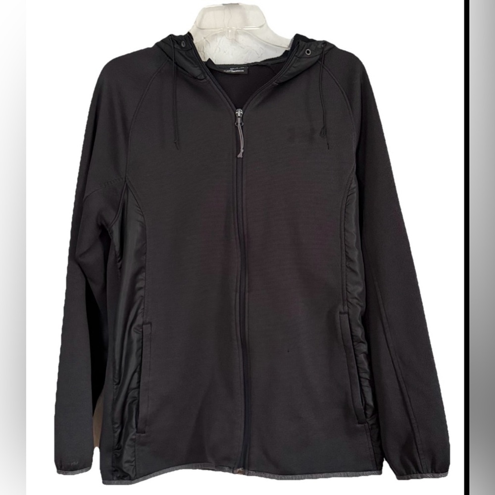 Under Armour Storm ColdGear Swacket Full Zip Hoodie Jacket Small Black Fleece